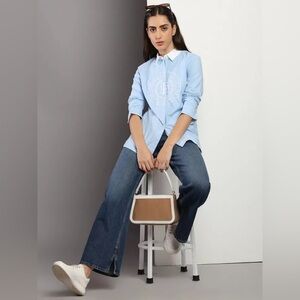 Tommy Hilfiger Embroidered Pinstripe Button-up